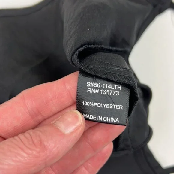 Olivaceous black cropped top with shoulder ties - Picture 4 of 7